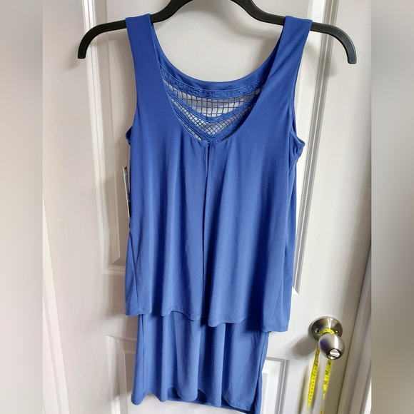 NWT Women's Laundry by Shelli Segal royal blue beaded and jet rhinestones Dresd - Picture 8 of 11